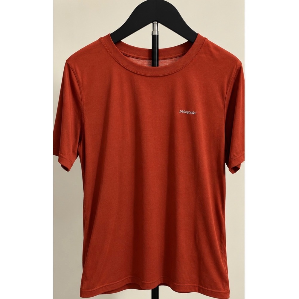 Patagonia Mens Capilene Short Sleeve T-Shirt Rust Orange 44622SP Medium USA Made